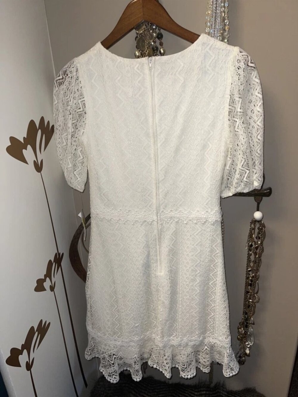 B. Darlin Junior dress Size 5/6 Lace Boho Ivory Off- White New With Tags - Picture 1 of 4